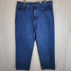Kirkland Signature Jeans Mens 40x30 Dark Blue Relaxed Fit High Rise Denim NWT